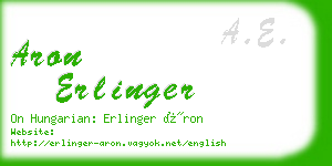 aron erlinger business card